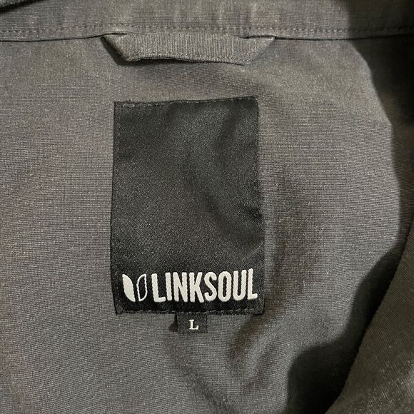 Linksoul Golf Jacket Windbreaker Full Zip Gray Black Colorblock Mens Large - Picture 7 of 8